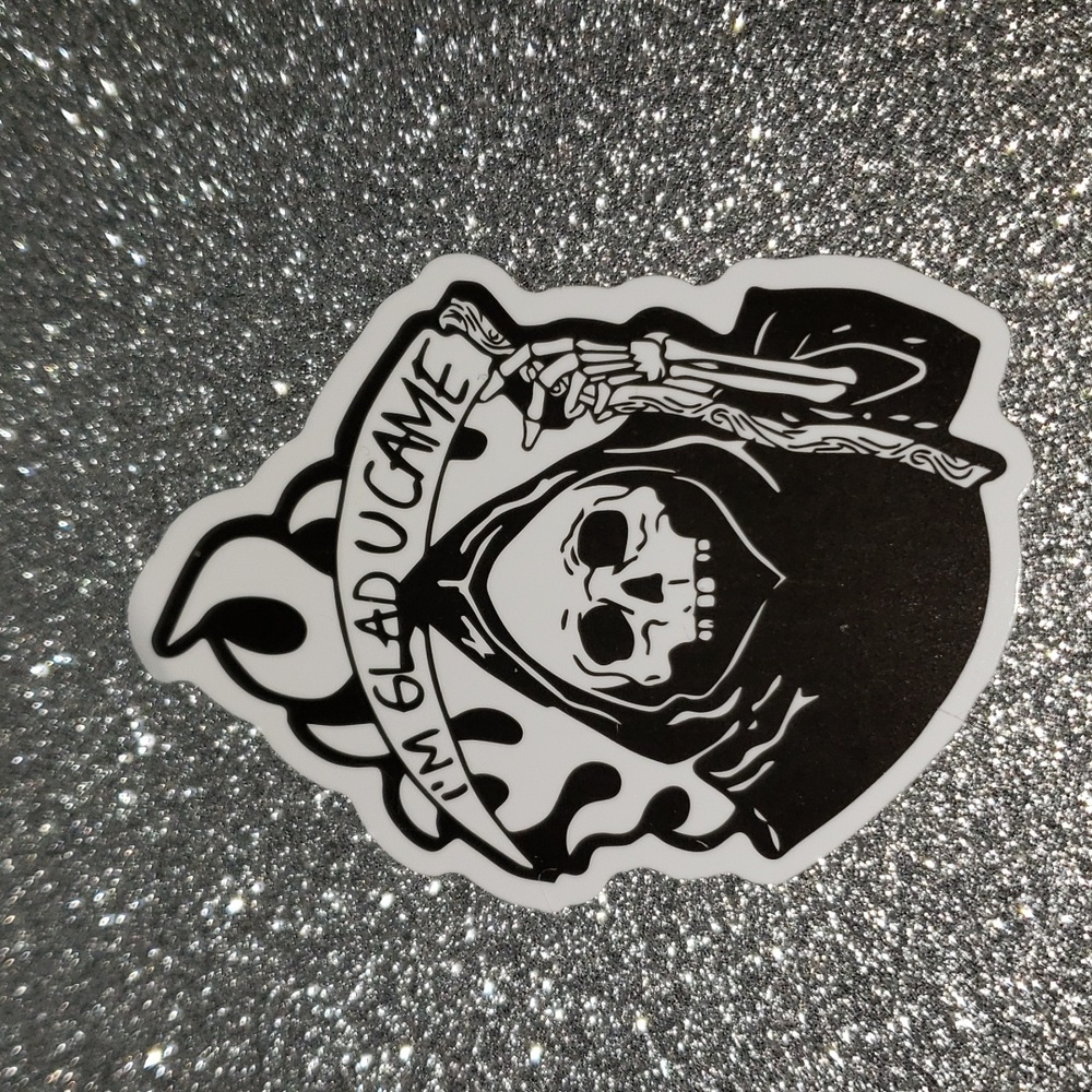 Art Grimm Reaper Halloween Death Waterproof Sticker cartoon drawing